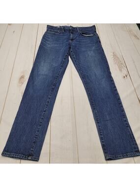 Gap Slim Straight worn dark wash jeans retro 34x34 stretch